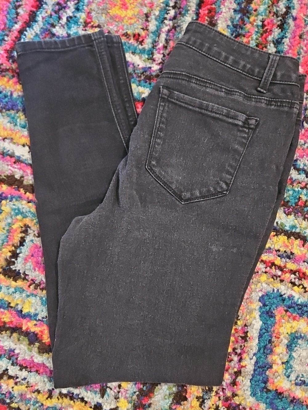High-Rise Skinny Jeans in Washed Black